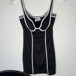 Princess Polly Black and White Ribbed mini dress small NWOT US 6